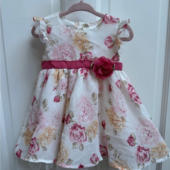 NWOT Max & Molly 9M Girls Multicolor Floral Flutter Sleeve Holiday Dress - Picture 1 of 6